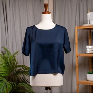 Forever 21 Blue Boxy Crop Blouse
